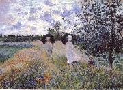 Claude Monet A Walk near Argenteuil oil painting reproduction